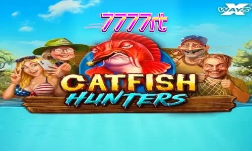 Tampilan antarmuka slot Catfish Hunters di layar ponsel pintar dengan latar belakang rawa.